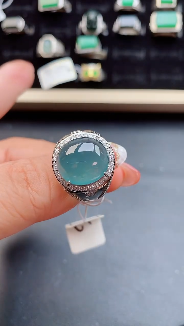【闪购商品】翡翠戒指银S925镶嵌50800