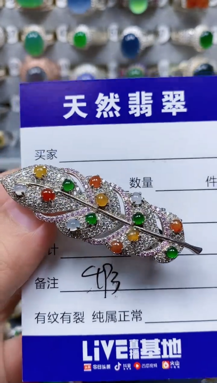 翡翠银S925镶嵌颈饰493