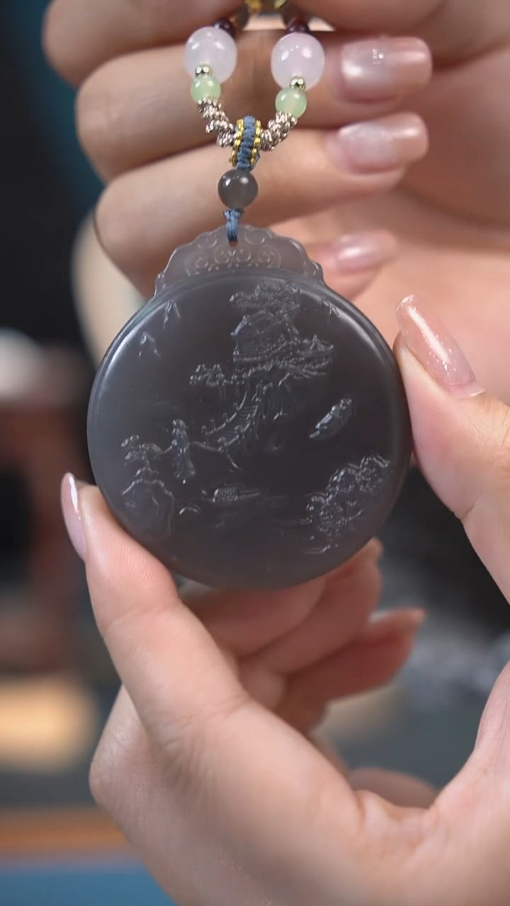 【闪购商品】和田玉吊坠(不含链)未镶嵌山水牌