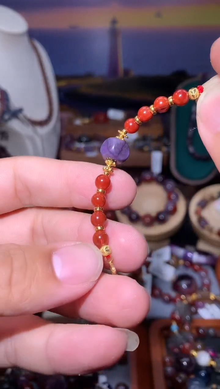 未镶嵌珠宝半成品水晶冷***下红极光延长链