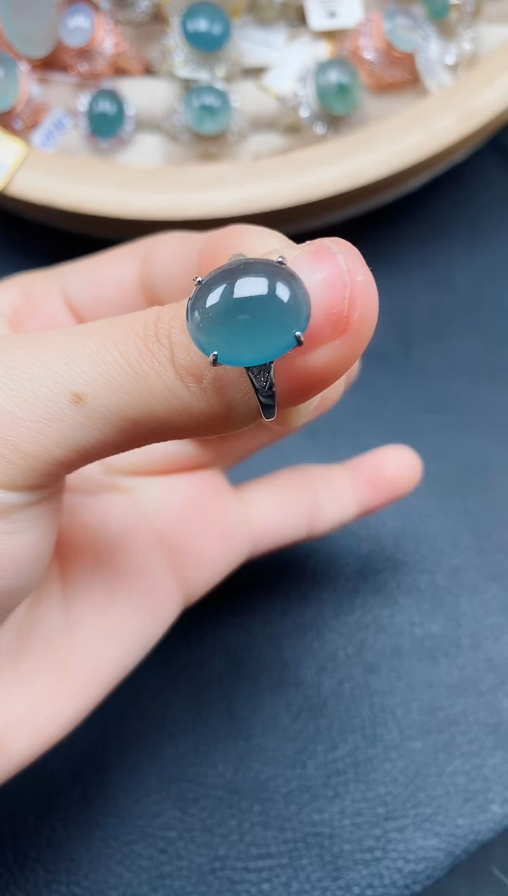 【闪购商品】翡翠戒指银S925镶嵌翡翠