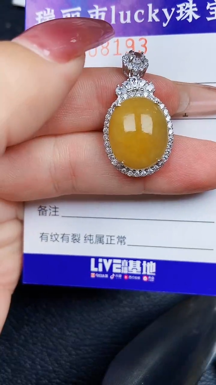 颈饰银S925镶嵌翡翠8193