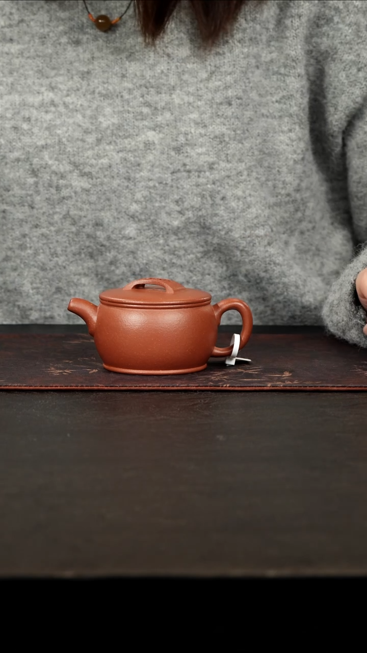 茶壶紫砂红降坡传统汉瓦160cc