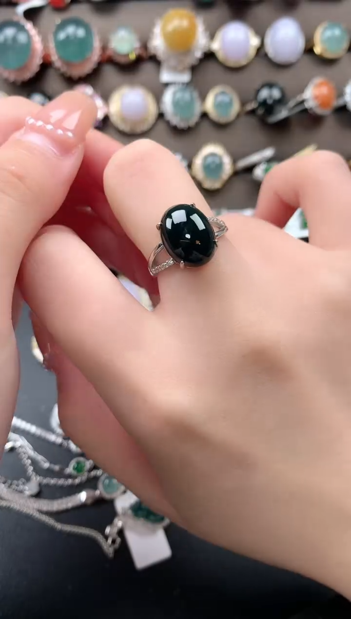 【闪购商品】翡翠戒指银S925镶嵌5211412