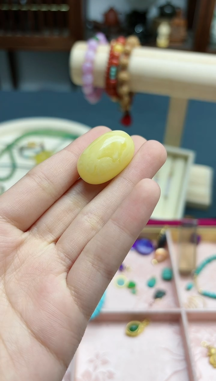 【闪购商品】蜜蜡裸石未镶嵌蜜蜡枣珠吊坠*1 HS编绳