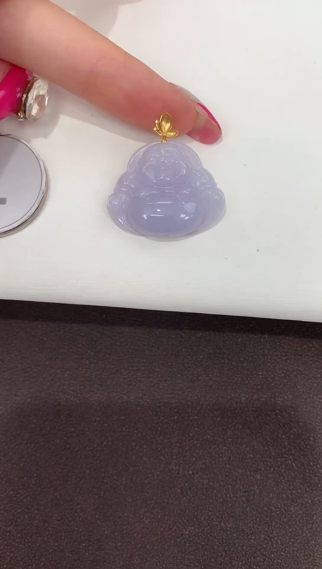 颈饰18K金镶嵌翡翠缅甸a货翡翠(多样性发其一