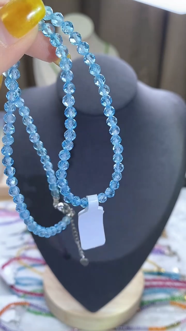 【闪购商品】海蓝宝石项链银S925镶嵌诗宁甄选珠宝SYZB37