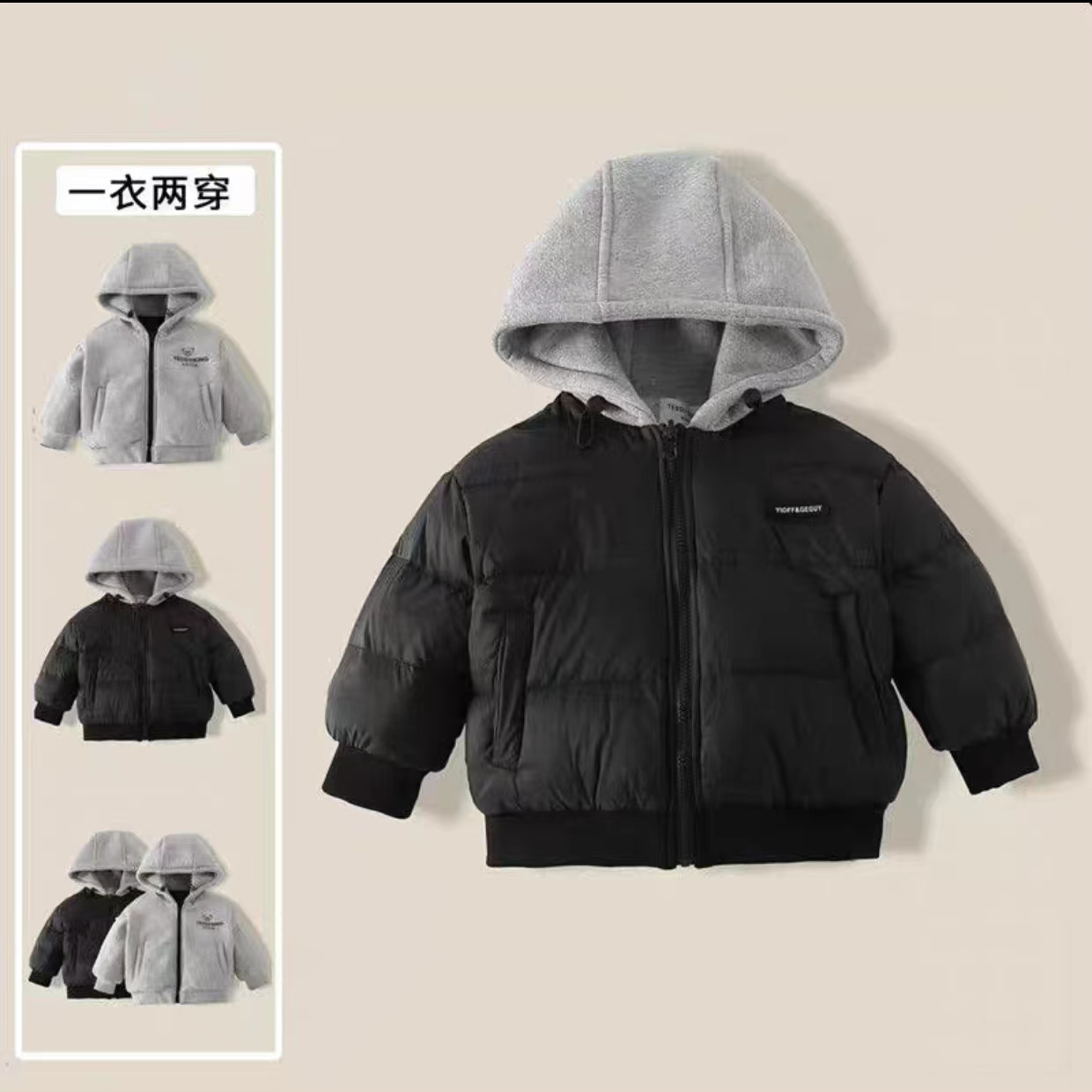 【小班学长童品】亲子儿童双面穿羽绒服双倍充绒外套男女同款