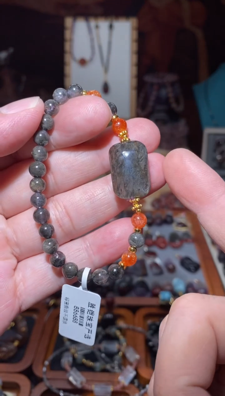 手串未镶嵌水晶黑羽极光无事牌