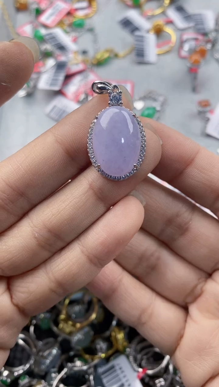 银S925镶嵌戒指翡翠999---3