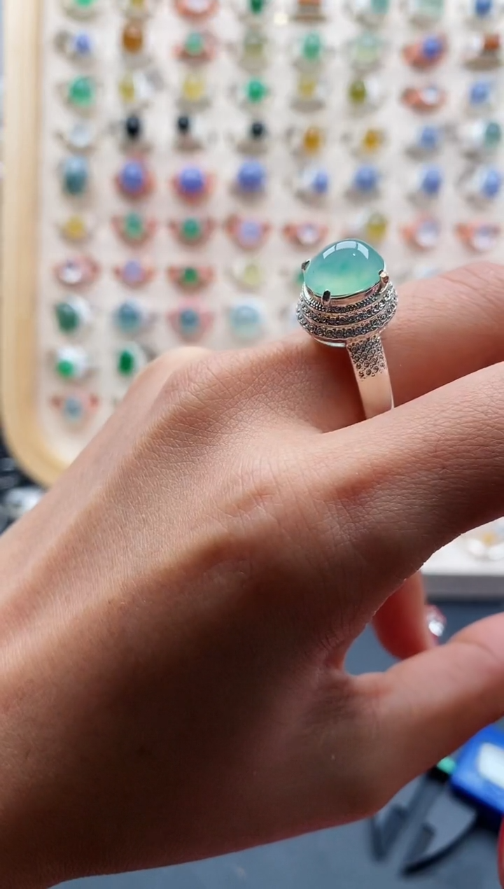 【闪购商品】翡翠戒指未镶嵌天然缅甸A货翡翠333 6+5