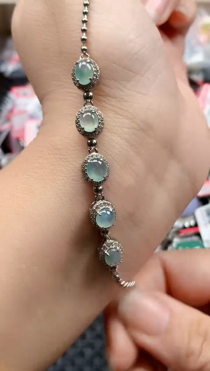 银S925镶嵌戒指翡翠天然A货缅甸翡翠