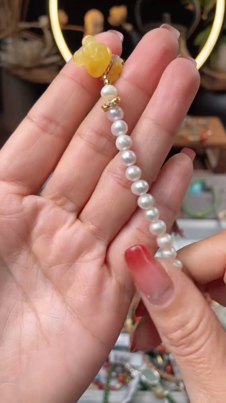 【闪购商品】淡水珍珠手绳银S925镶嵌@@I021J016904