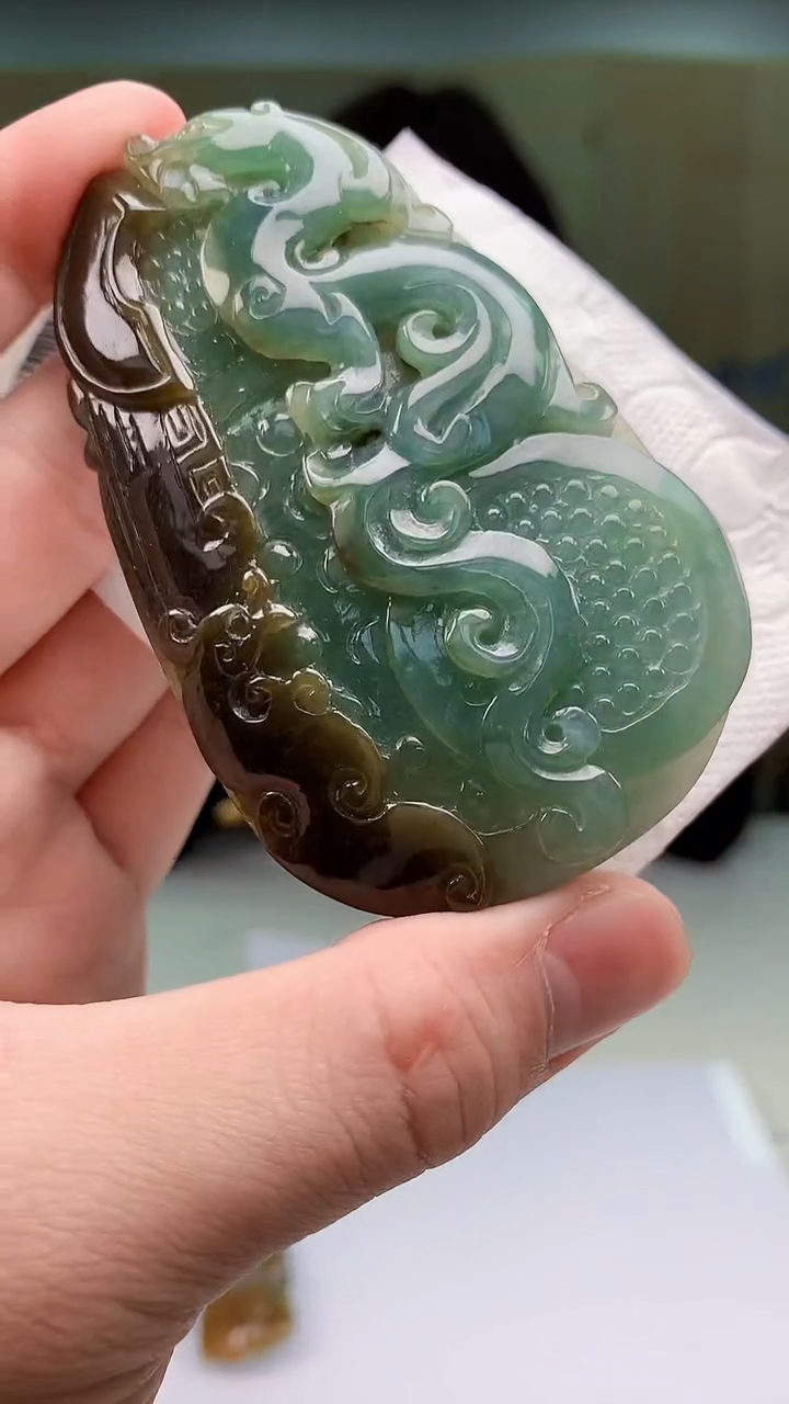 【闪购商品】定制翡翠未镶嵌4829bb-毛货挂件83