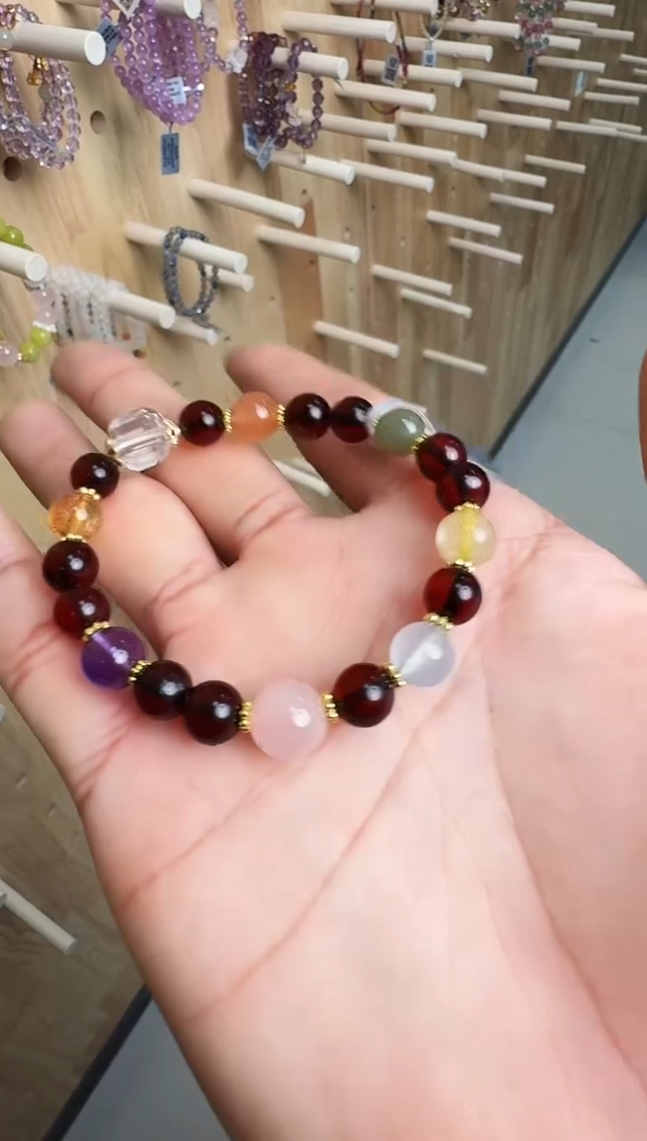 手链琥珀未镶嵌村0327 约8mm 多样性发一件