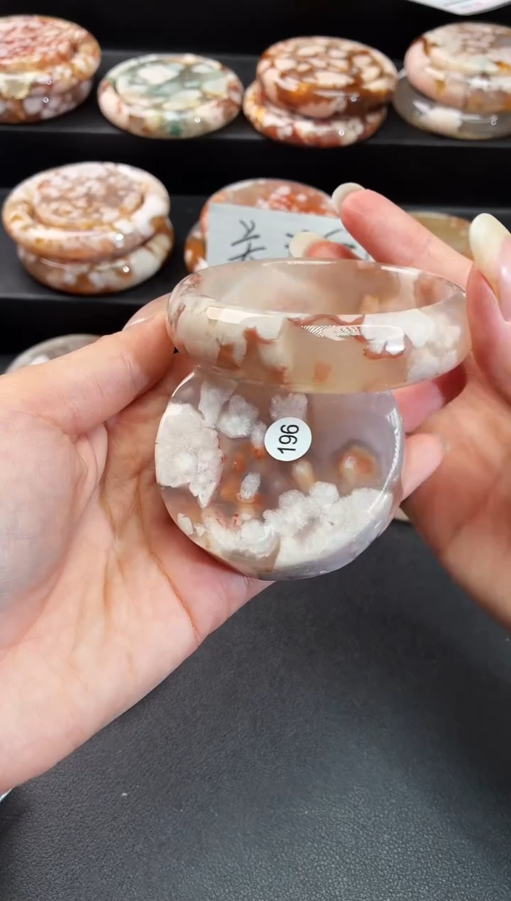 手镯玛瑙/玉髓未镶嵌石英质玉58圈57/58带(赠送镯心)