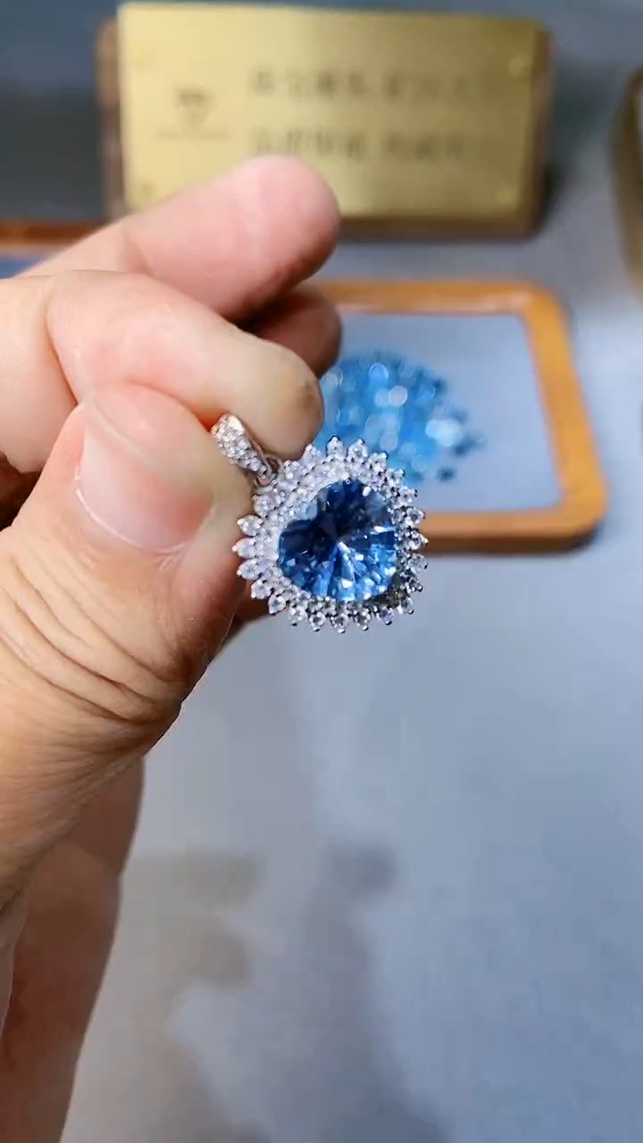【闪购商品】海蓝宝石颈饰银S925镶嵌354