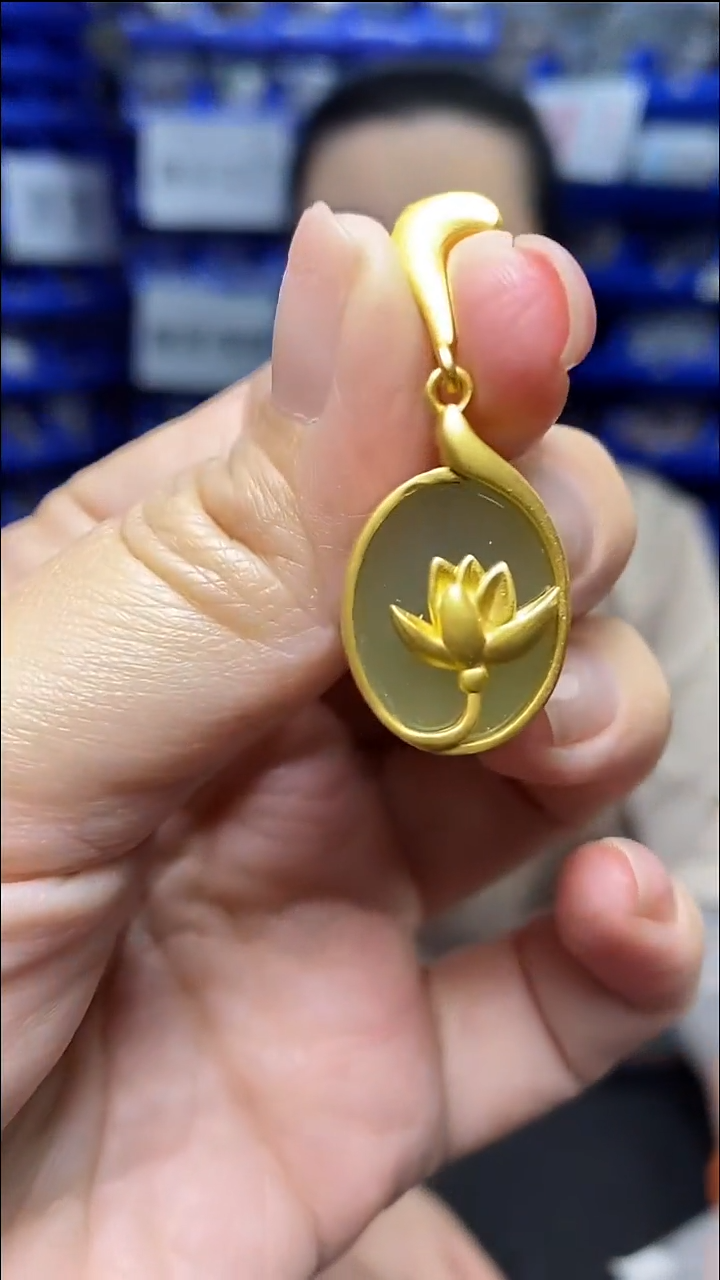 吊坠(不含链)银S925镶嵌和田玉DZ2174