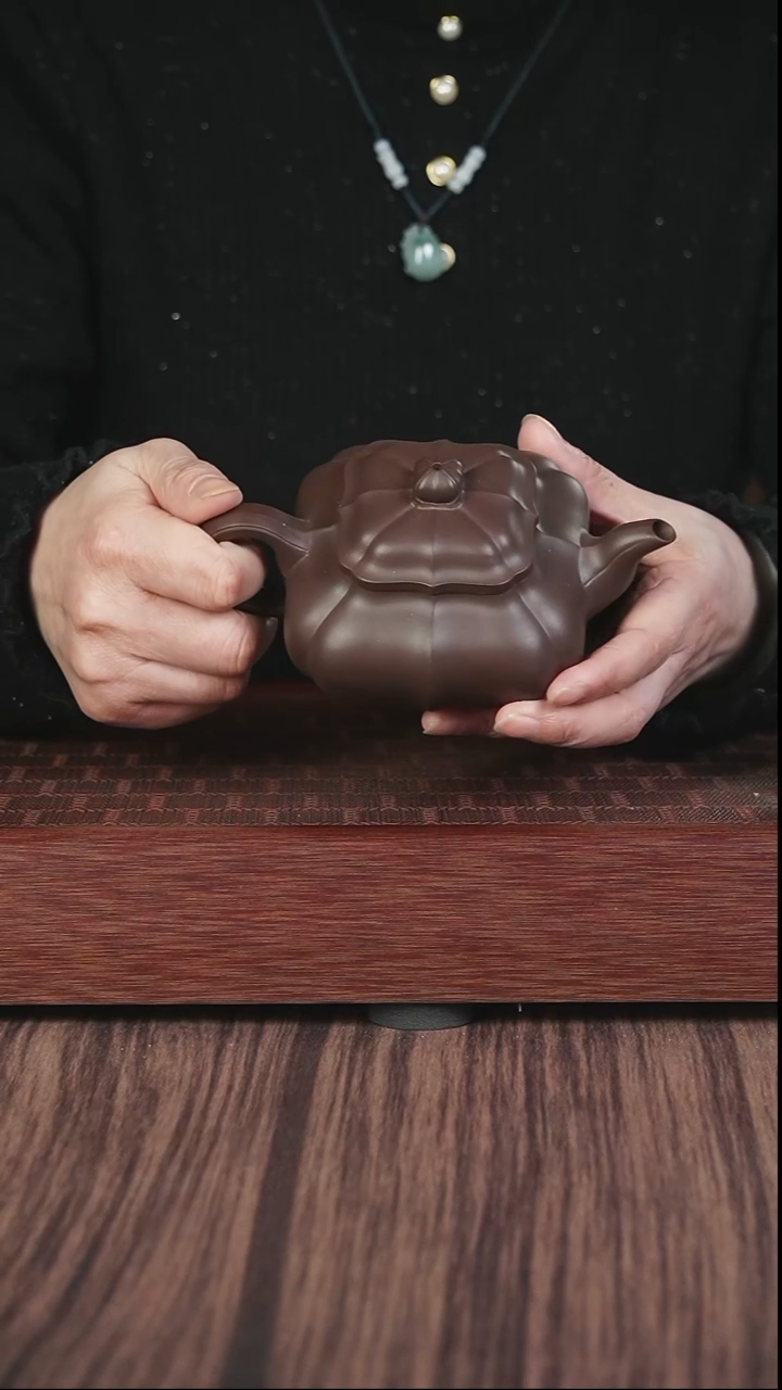 【闪购商品】紫砂茶壶筋纹 紫泥  四方传儒