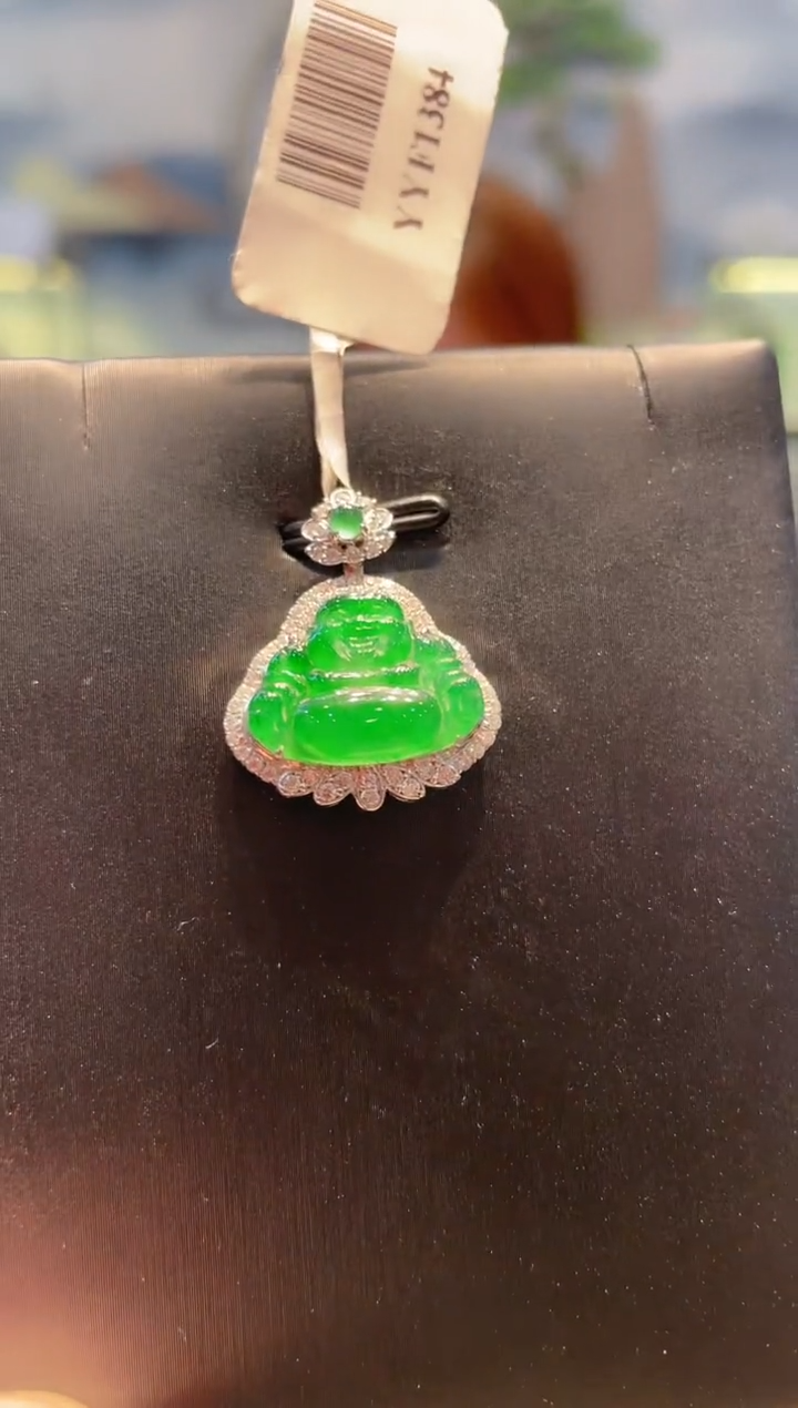 【闪购商品】翡翠颈饰18K金镶嵌A83天然A货翡翠