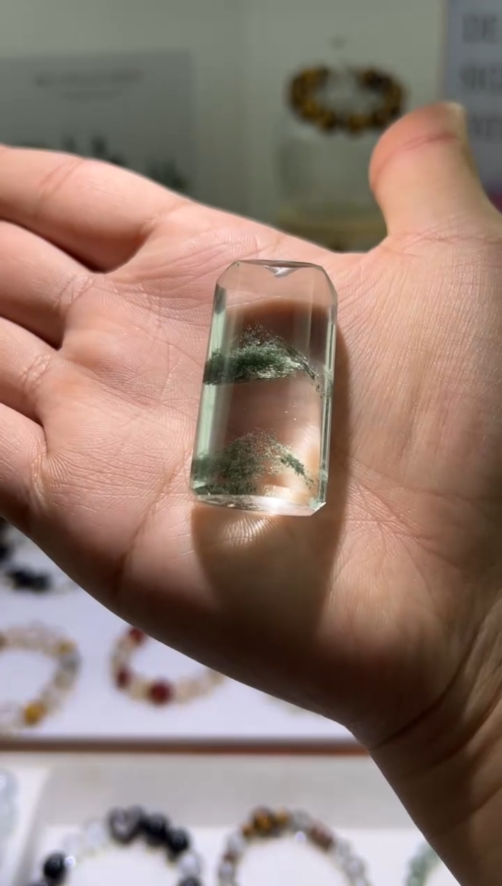 吊坠(赠链)未镶嵌水晶石光晶工绿幽灵吊坠