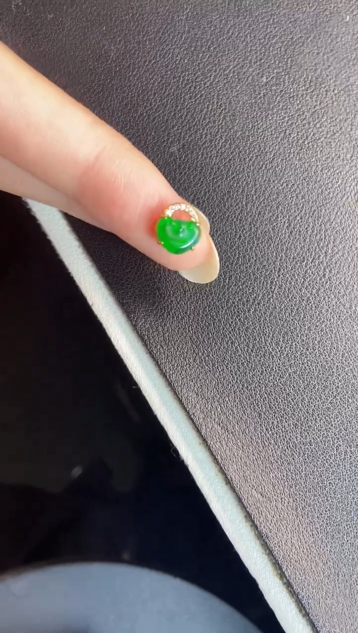吊坠(不含链)18K金镶嵌翡翠1