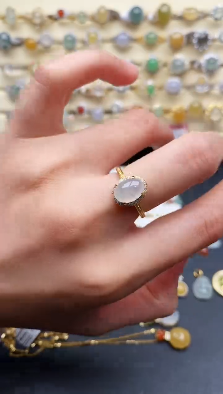 翡翠戒指银S925镶嵌44444444+1