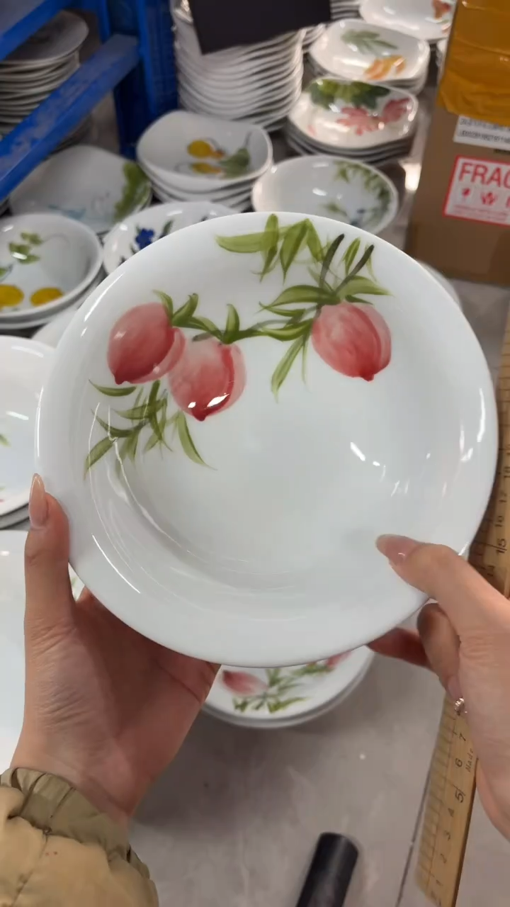 瓷片景德镇高温陶瓷食品级手绘釉中彩-汤碗