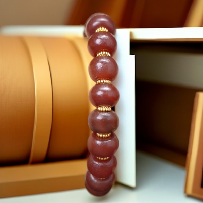 A1051 高油 风化纹 算盘珠 玛瑙手串-HD