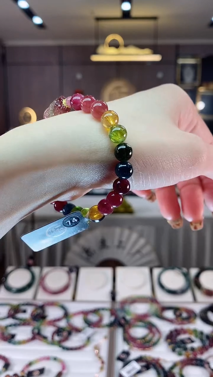 【闪购商品】碧玺单圈手串7mm+未镶嵌一物一证dan