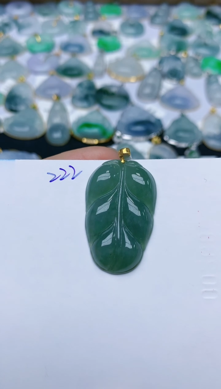 【闪购商品】翡翠颈饰18K金镶嵌天然翡翠A货    222