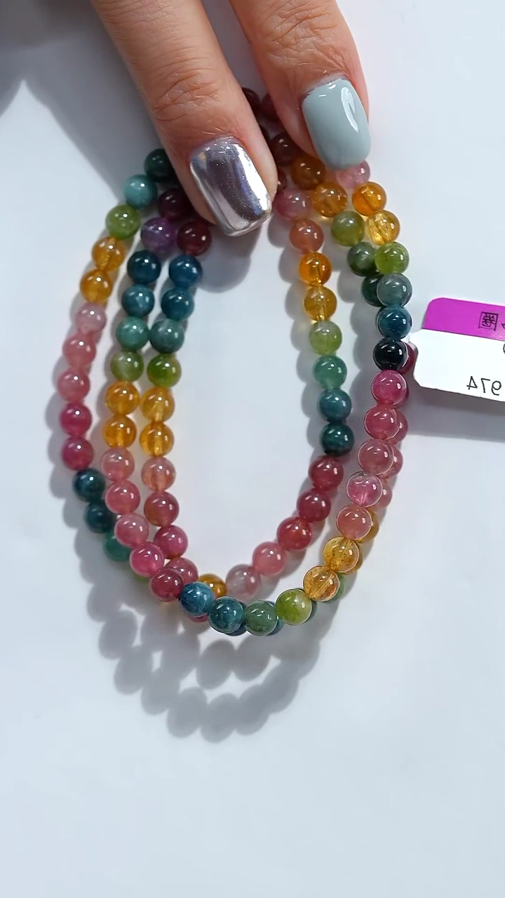 未镶嵌颈饰碧玺S54174多样性发一碧玺多圈5mm