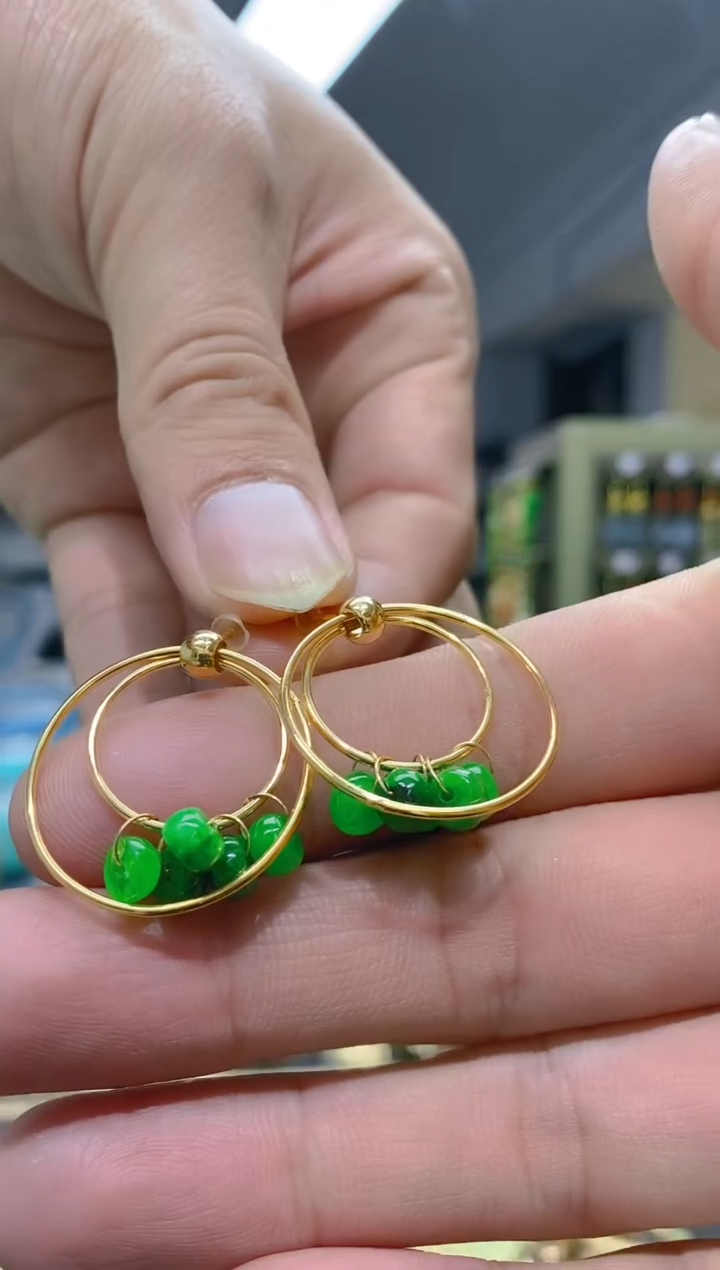 【闪购商品】翡翠耳饰合金0140翡翠耳钉