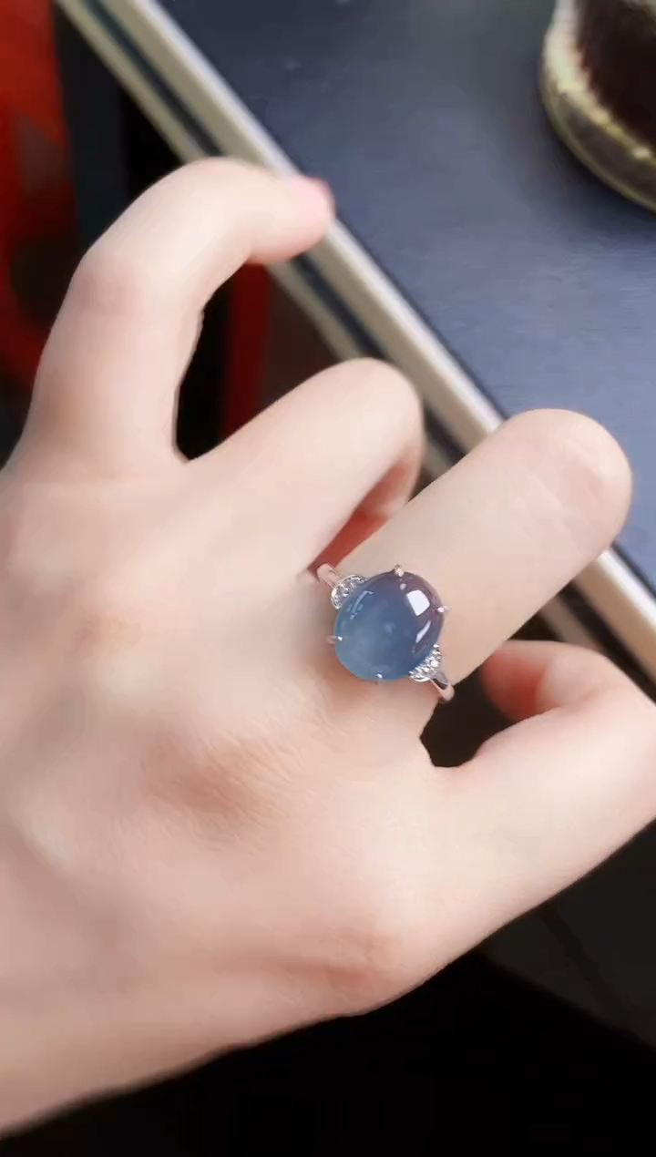 翡翠银S925镶嵌戒指56456