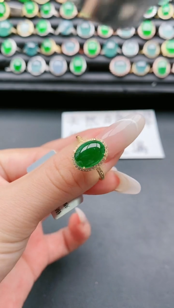 【闪购商品】翡翠戒指银S925镶嵌111111111
