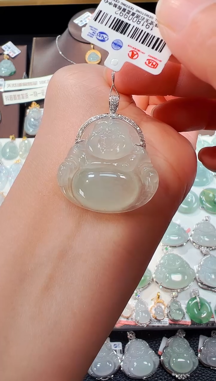 【闪购商品】翡翠吊坠(不含链)18K金镶嵌佛公吊坠992