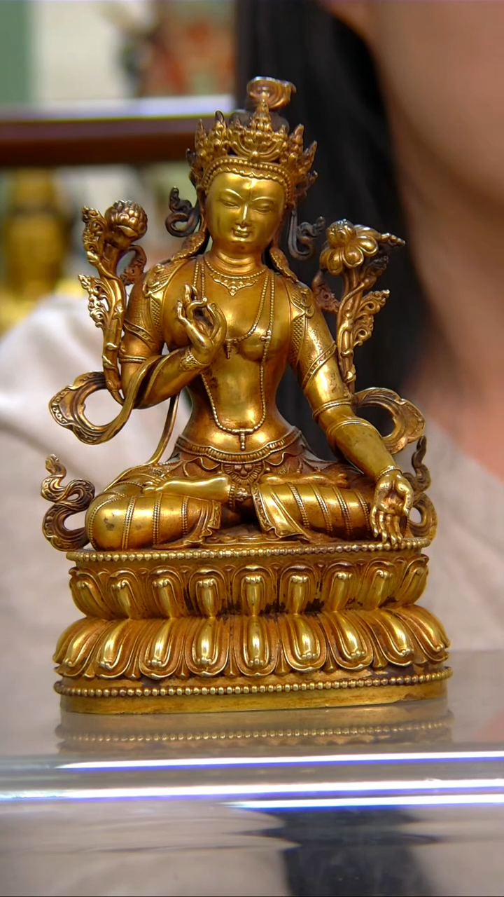 【闪购商品】紫铜鎏金  16分绿度母B20350-Z