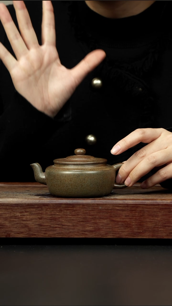 茶壶紫砂蟹壳青柴烧 旭帽