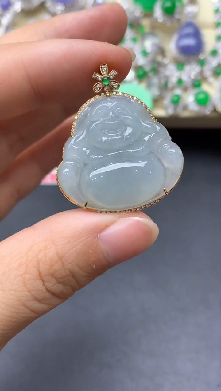 18K金镶嵌手链翡翠123-中国好珍宝