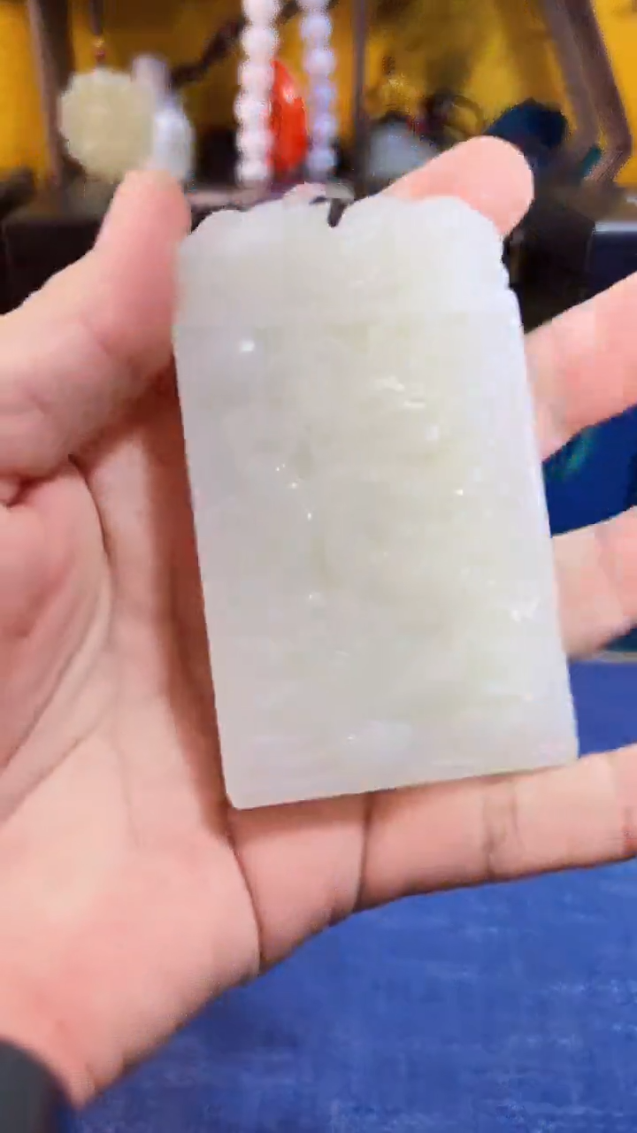 和田玉未镶嵌挂件和田 大龙牌（飞铃文玩）