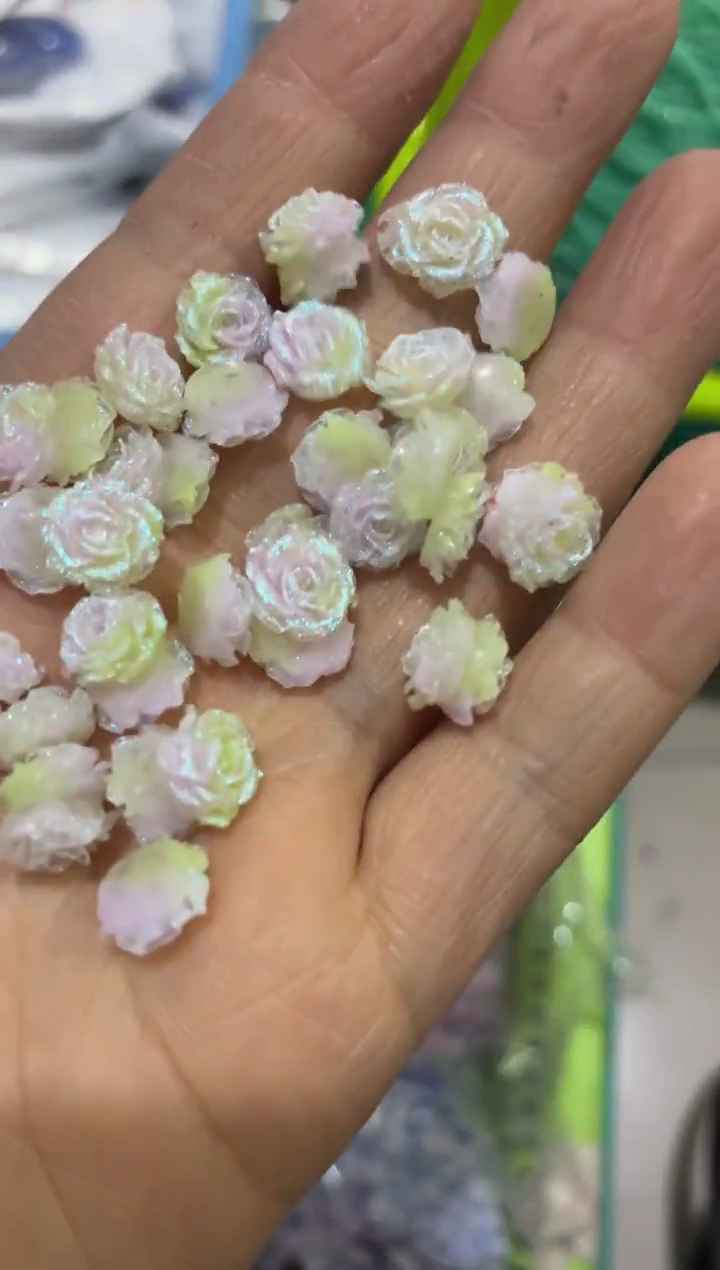 玻璃28060卡12软胶花100颗春天色