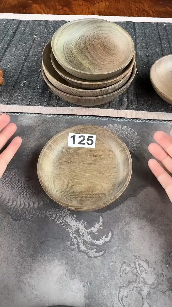 【闪购商品】金丝楠木雕125号阴沉原木手工点心盘