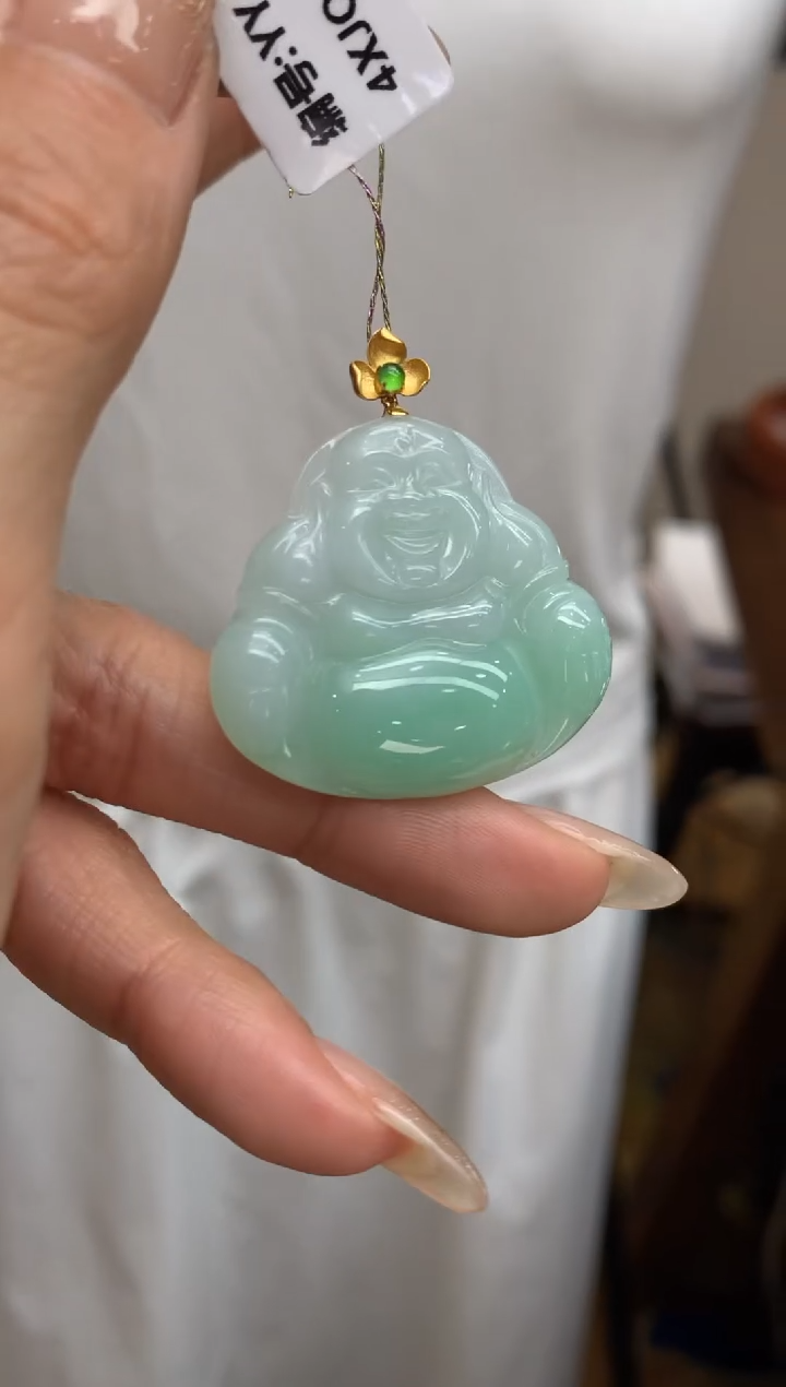 【闪购商品】翡翠颈饰18K金镶嵌佛公