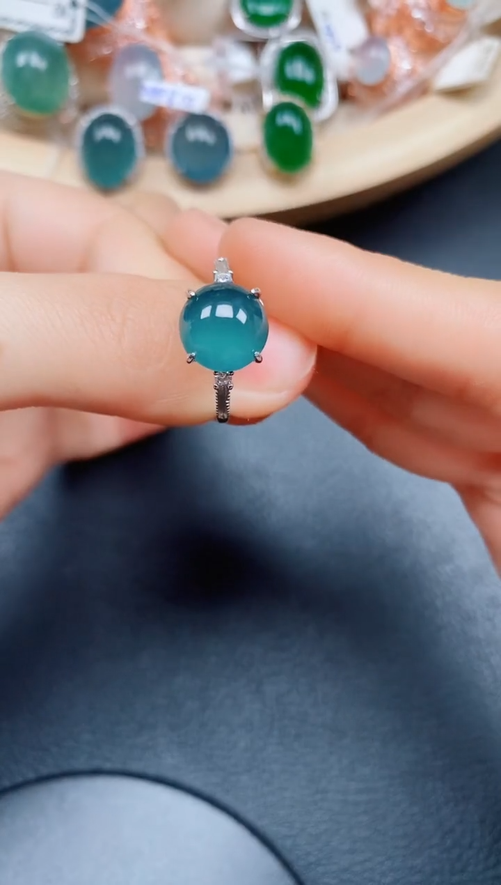 【闪购商品】翡翠戒指银S925镶嵌翡翠