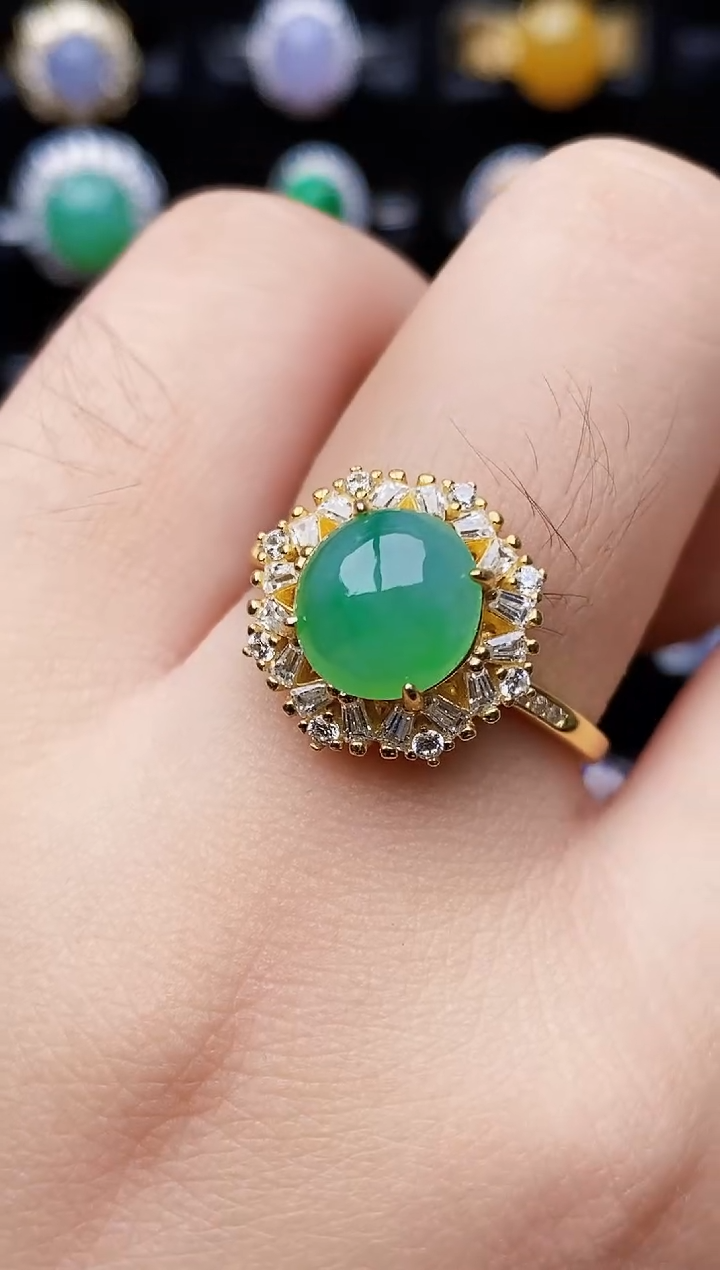 银S925镶嵌戒指翡翠1293