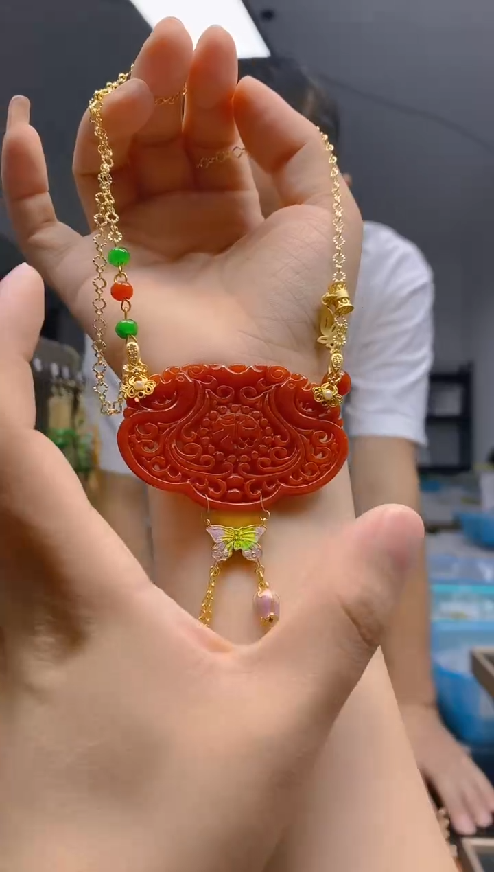 【闪购商品】翡翠耳饰合金0219翡翠锁骨链