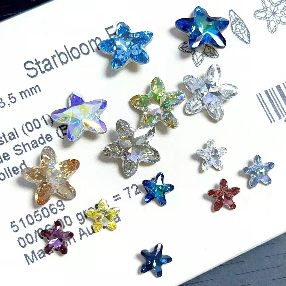 4754海星 8MM 13MM 美甲钻华子DIY堆钻超闪水晶花式石 奥钻穿戴甲