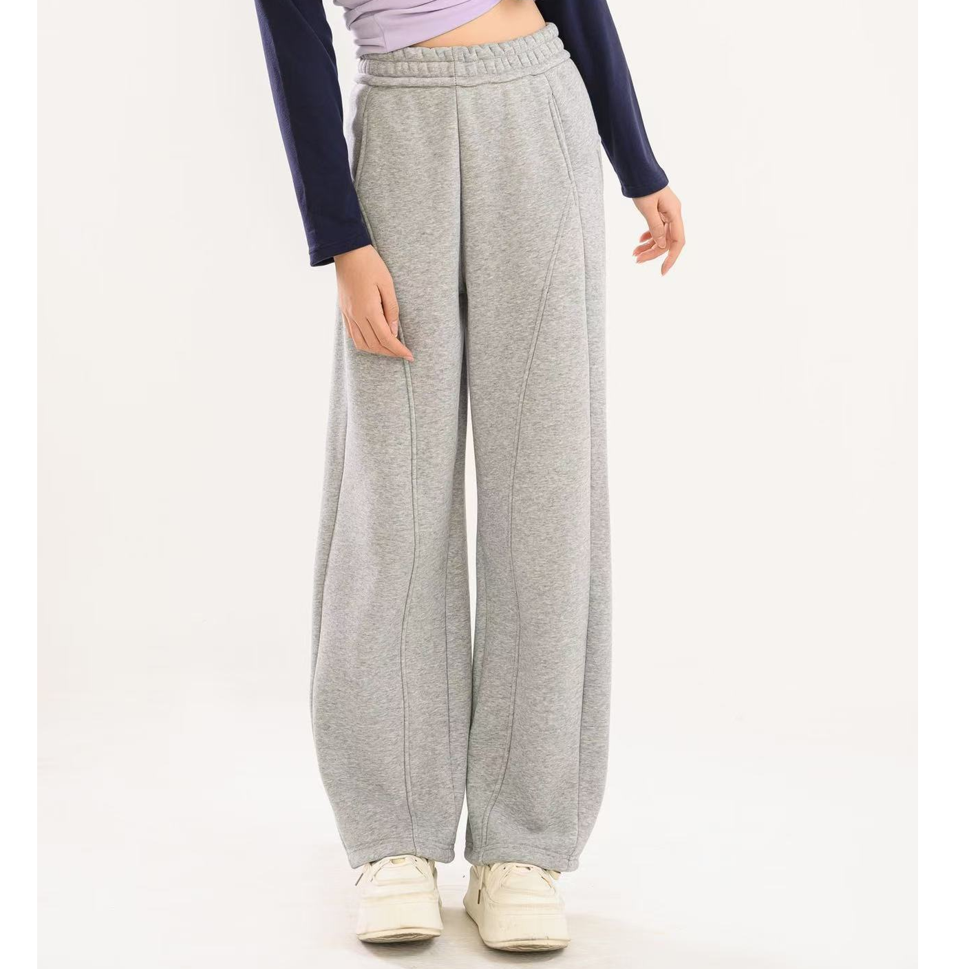 三言优选【九片拼接弯刀裤】2568撸猫裤超厚绒神裤拼接裤防风长裤