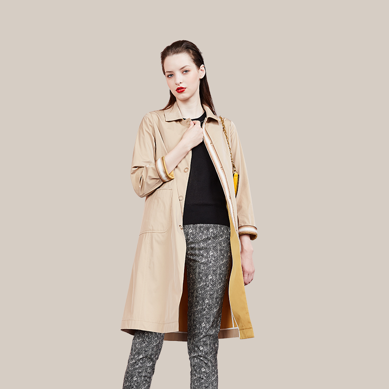 菲姿FEIZI风衣外套0A611金沙色