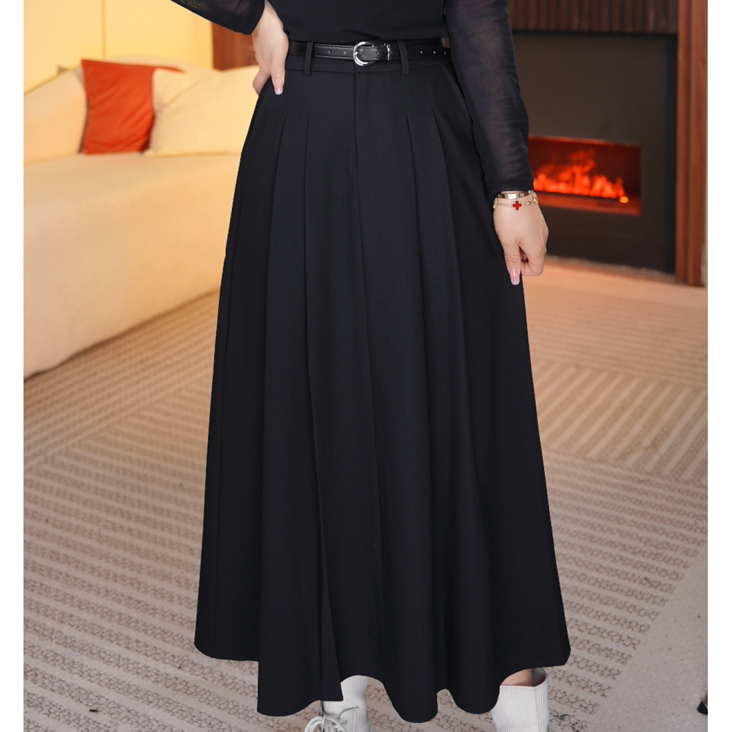 【高端定制】2025新款春夏时尚百搭A字裙高腰气质显瘦半身裙8806